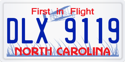 NC license plate DLX9119