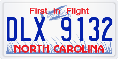 NC license plate DLX9132