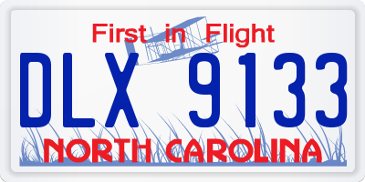 NC license plate DLX9133