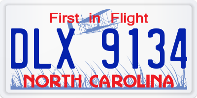 NC license plate DLX9134