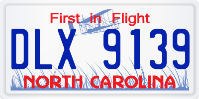 NC license plate DLX9139