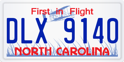 NC license plate DLX9140