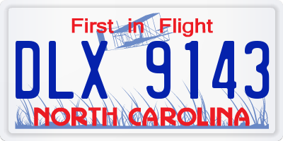 NC license plate DLX9143
