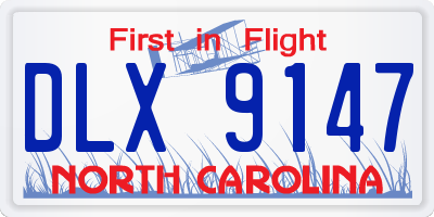 NC license plate DLX9147