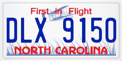NC license plate DLX9150