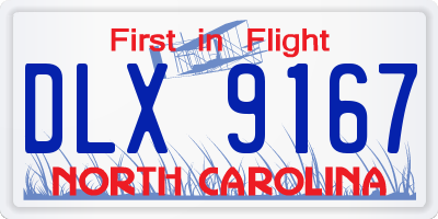 NC license plate DLX9167
