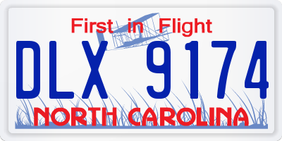 NC license plate DLX9174