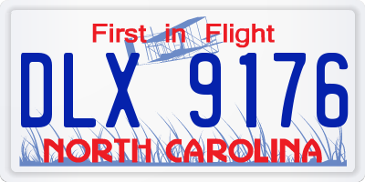 NC license plate DLX9176