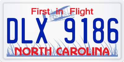 NC license plate DLX9186