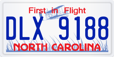 NC license plate DLX9188