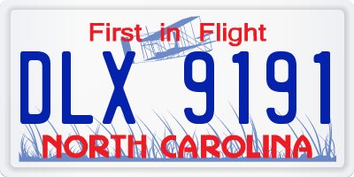 NC license plate DLX9191