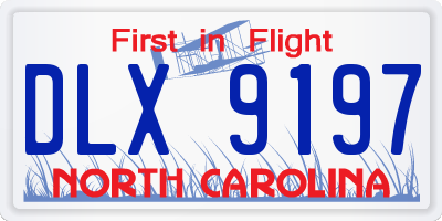 NC license plate DLX9197