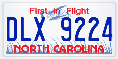 NC license plate DLX9224