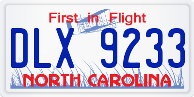NC license plate DLX9233