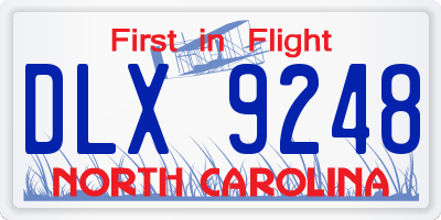 NC license plate DLX9248