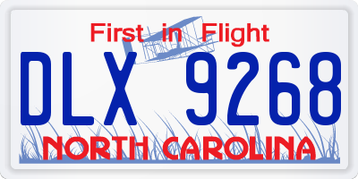 NC license plate DLX9268