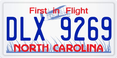 NC license plate DLX9269