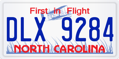 NC license plate DLX9284