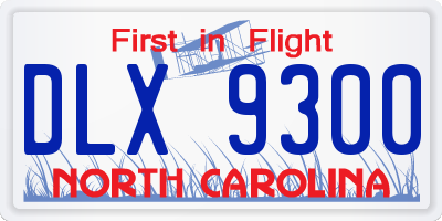 NC license plate DLX9300