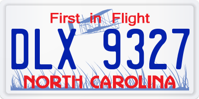 NC license plate DLX9327