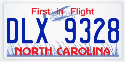 NC license plate DLX9328