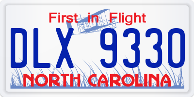 NC license plate DLX9330