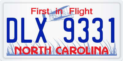 NC license plate DLX9331