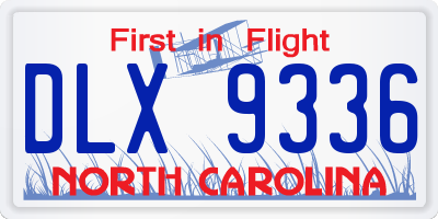NC license plate DLX9336