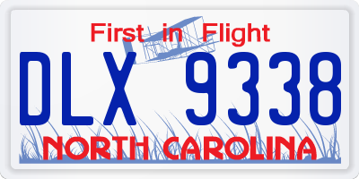 NC license plate DLX9338
