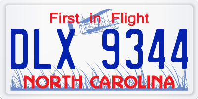 NC license plate DLX9344