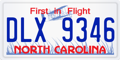NC license plate DLX9346