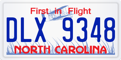 NC license plate DLX9348