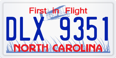 NC license plate DLX9351