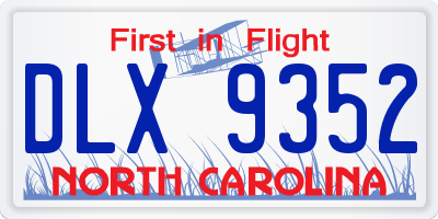 NC license plate DLX9352