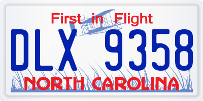 NC license plate DLX9358