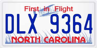 NC license plate DLX9364