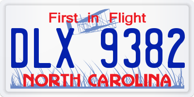 NC license plate DLX9382