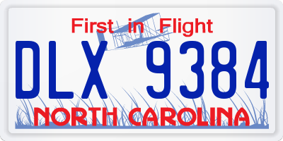 NC license plate DLX9384