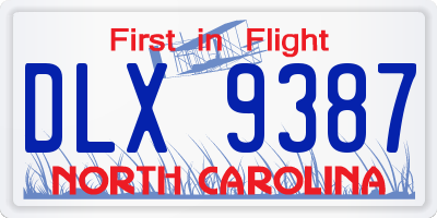 NC license plate DLX9387