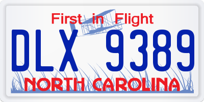 NC license plate DLX9389