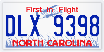 NC license plate DLX9398