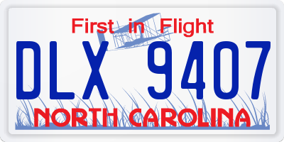 NC license plate DLX9407