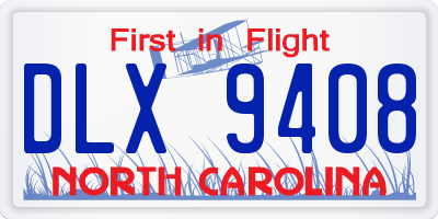 NC license plate DLX9408
