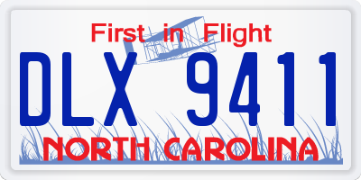 NC license plate DLX9411