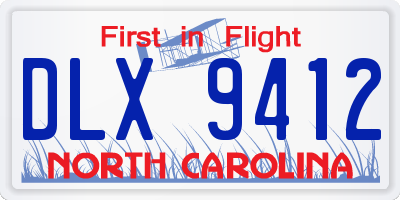 NC license plate DLX9412