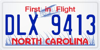 NC license plate DLX9413