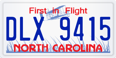 NC license plate DLX9415
