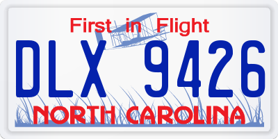 NC license plate DLX9426