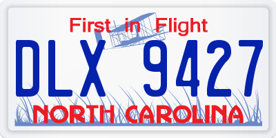 NC license plate DLX9427