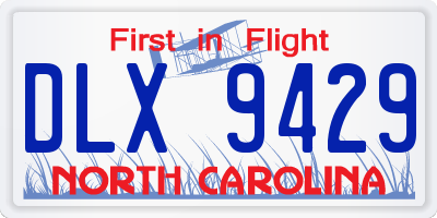 NC license plate DLX9429